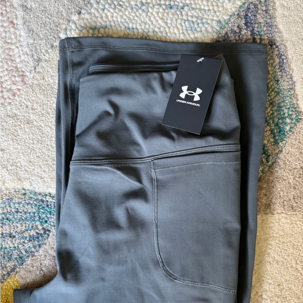 Under Armour Steel Gray Leggings with Side Pocket - UA Movement Flare Pant - Picture 4 of 9